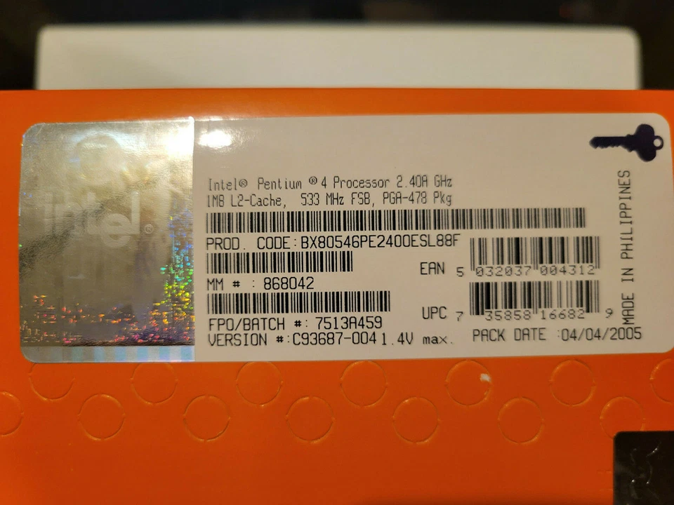 Intel Pentium 4 2.4A 1MB L2 Cache 2.4GHz Socket 478 CPU BX80546PE2400E SL88F - Image 2 of 4