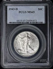1943-D 50C Walking Liberty Half Dollar PCGS MS65