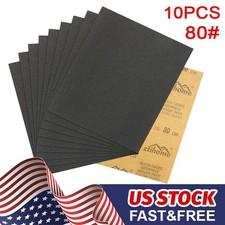 10pcs Wet Dry 80 Grit Sandpaper 9x11 For Auto Body Repair Polishing Sanding 10pcs Wet Dry 80 Grit Sandpaper 9x11 For Auto Body Repair Polishing Sanding