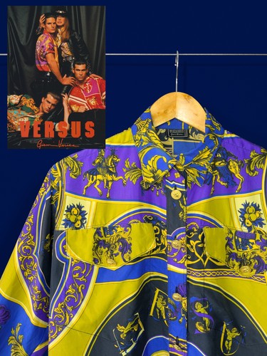 Versus Versace, Gianni VERSACE FW 1992 /93 - Printed Silk Shirt - Unisex Fit - Versus Line - 90s