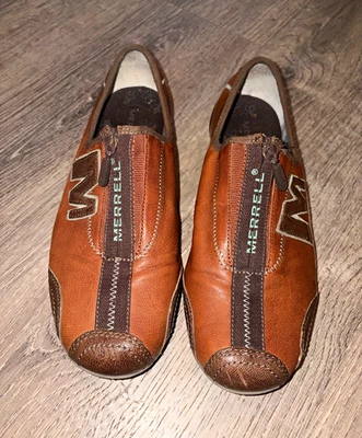 Merrell‎ Boulder J91417 Brown Canvas Leather Slip-On Shoes Mens 9 Merrell Men main image 3