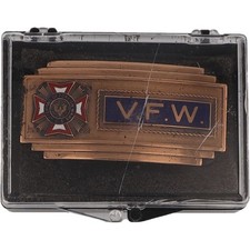 Antique Vfw Veteran Foreign War Army Marine Navy Usaf Member Nos Vtg Belt Buckle