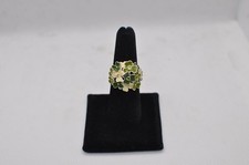 Sterling Silver Green and White Ring Size 8