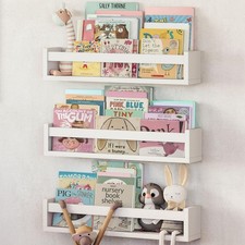NATURE SUPPLIES | Set of 3 White Children’s Nursery Shelves-Wall Mounted
