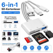 SD Micro SD Kartenleser für iPhone USB-C USB...