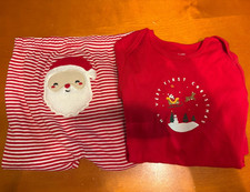 Carter's 9M 2pc Christmas Santa Pajama Set Red/White Striped OEKO-TEX