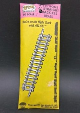 B Atlas HO Gauge 4-Sections 6" Straight Track 22 Brass Snap Track