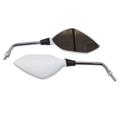 Spiegel Motorrad Roller Gewinde M10 weiß matt Typ CHAFT extra (das Paar)