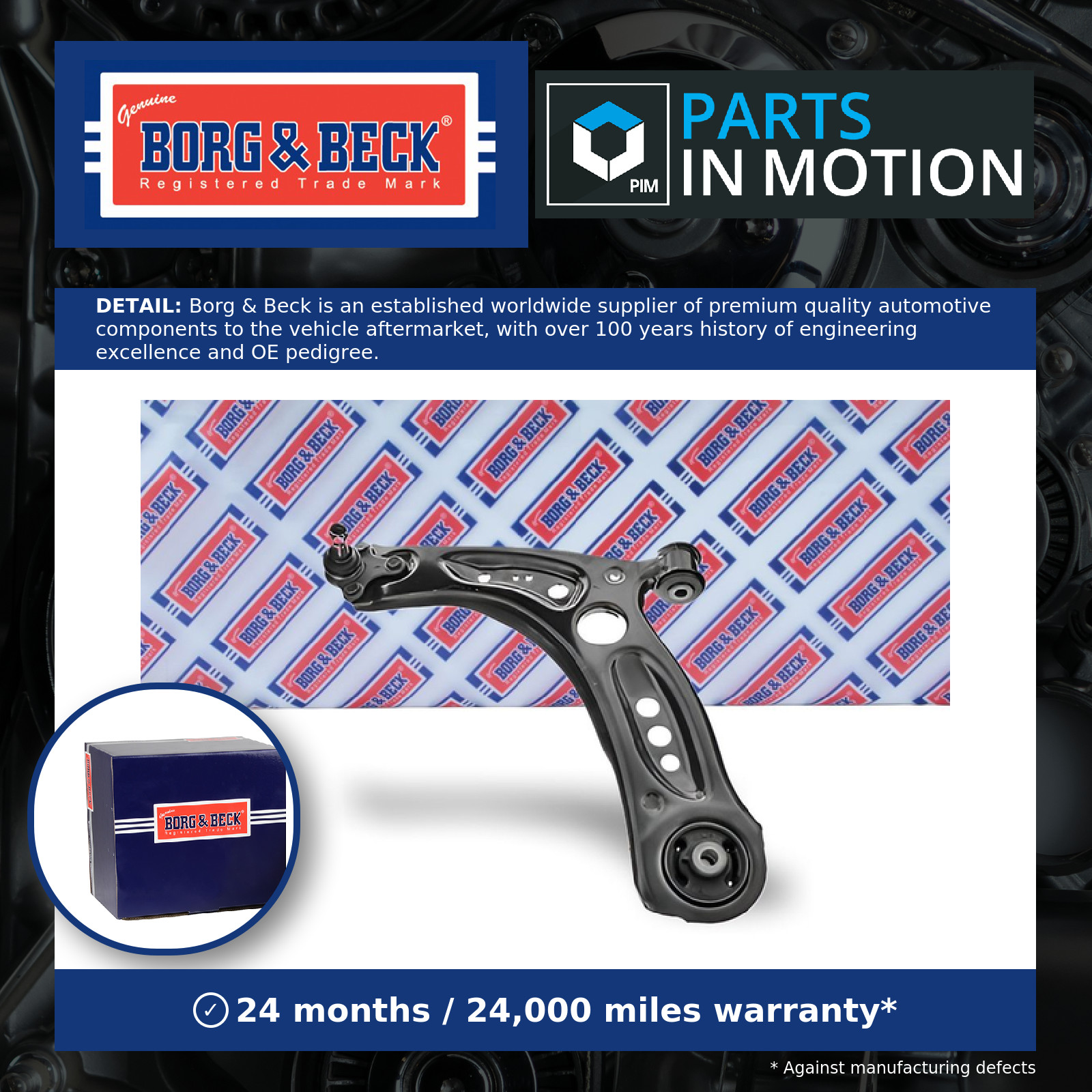 Wishbone / Suspension Arm fits AUDI A3 8V 2012 on Track Control B&B 5Q0407151J