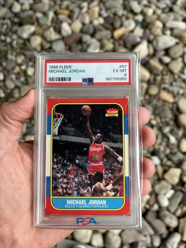 1986 Fleer Michael Jordan Rookie Card (RC) #57 PSA 6 EX-MT CENTERED FRONT & BACK