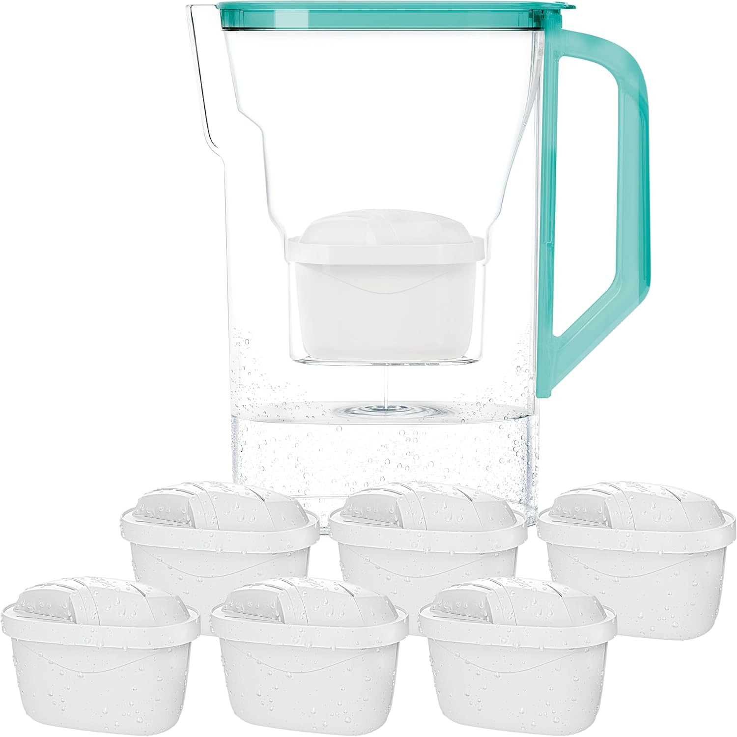 Caraffa Filtrante Con Filtri, Caraffa per Frigorifero Da 2,7 Litri, Cartucce per