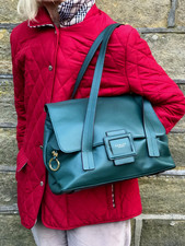 RADLEY - SHOULDER BAG / TOTE - SOFT GREEN REAL LEATHER + DUST BAG - FREE POST