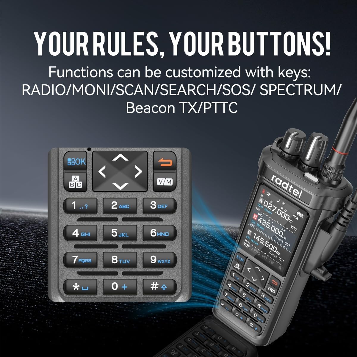 Long Distance Hand Radtel RT-950 Pro Ham Radio 10W Walkie Talkie Long Range Handheld Two ...