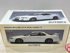AUTOart 1/18 Nissan Skyline R34 V-Spec II White Upgraded Millennium JDM 77337 a
