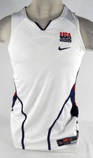 2007 Team USA Basketball Blank Game Issued White Jersey 38 355