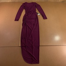 Fashion Nova Womens Size Small Plum Long Sleeve Yvette Backless Maxi Dress NWT