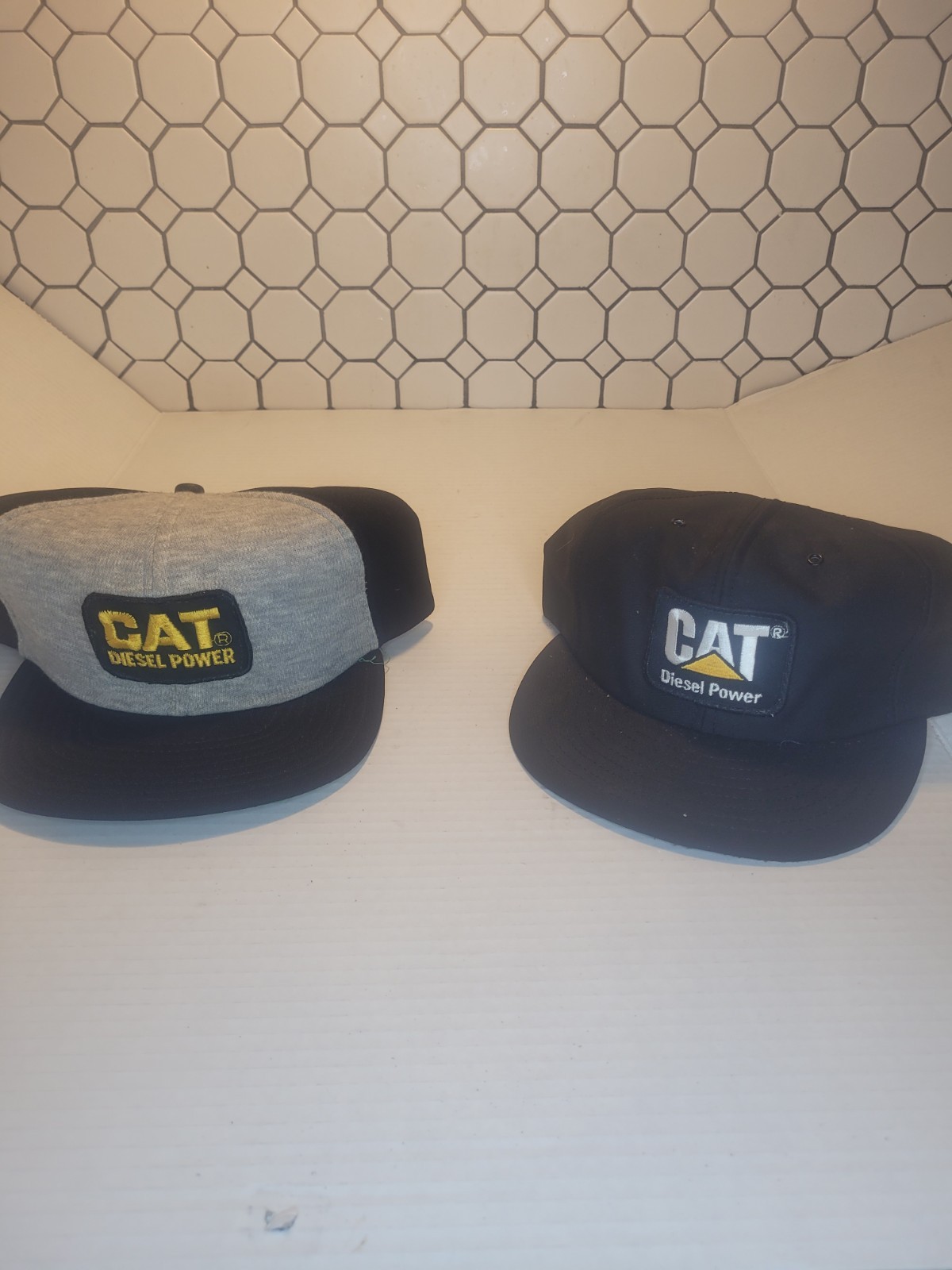 2 CAT Diesel Power Patch Trucker Hat Snapback Cap Vintage US