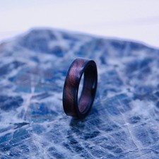 Handmade Ebony  Ironwood Wood Ring Size 8.5