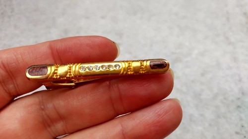 Vintage gold tone metal tie clip - Picture 5 of 7
