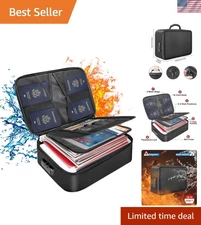 Elegant Black Document Safe with Combination Lock - Water-Resistant & Fireproof