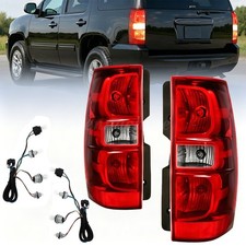 For 2007-2014 Chevy Suburban Tahoe Red Clear Replacement Tail Lights Lamp Pair
