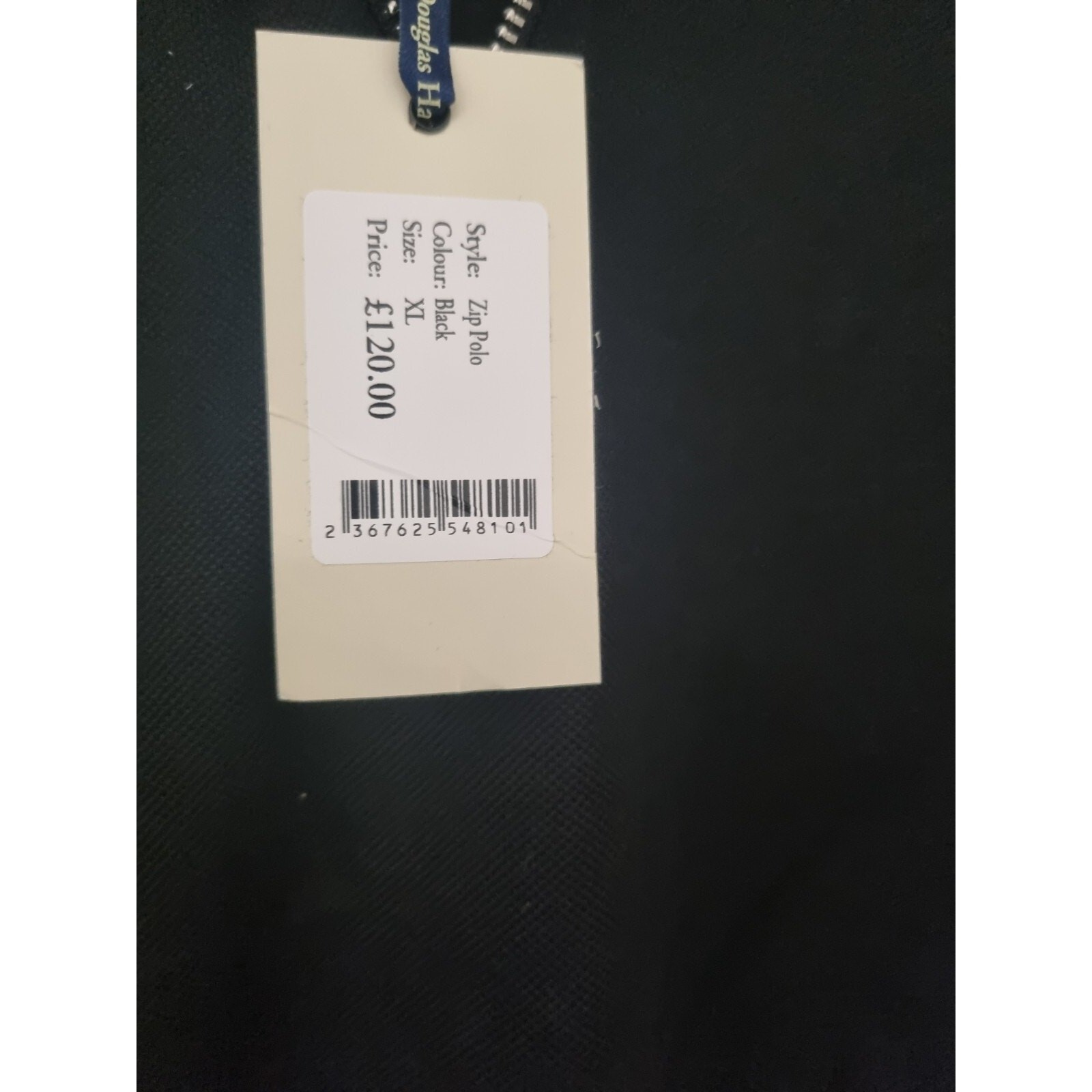 RRP £120 BNWT Men's Douglas Hayward Black Zip Polo Shirt, size XL image 3