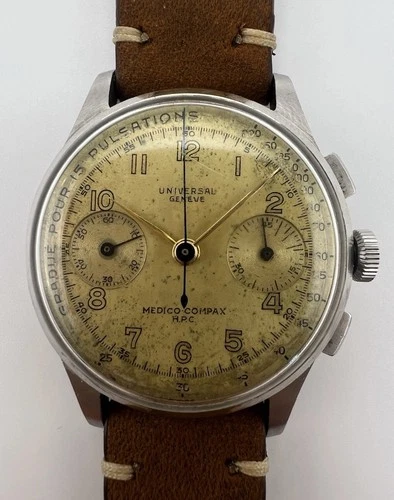 Orologio Uomo Cronografo Universal Geneve Medico Compax HPC 34,5mm