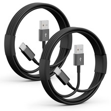 2Pack USB A to C Cable for iPhone 15/16/17 All Series, CarPlay 3ft, Black