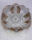Clear EAPG Square Illinois Pattern Gold Accents Decorative Fruit Bowl — photo 2