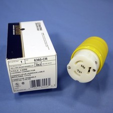 Leviton 6360-CR-062 Yellow California Turn Twist Locking Connector Non-Nema 50A
