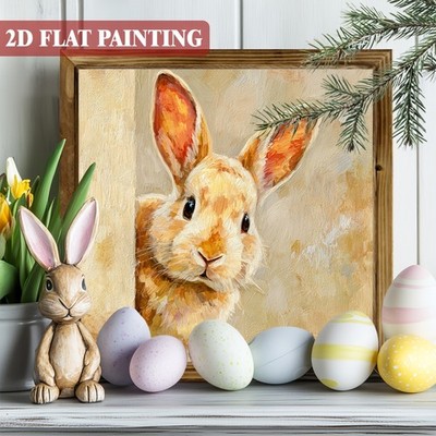 Easter Wooden Plaque Peeking Bunny Spring Farmhouse Rustic Wall Art Decoration