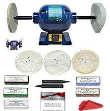 375W Bench Grinder Metal Polisher Polishing Machine 6"x1/2" Metal Polishing Kit