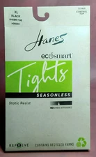 HANES ECOSMART TIGHTS ~ Size XL / Black / Control Top / Sheer Toe