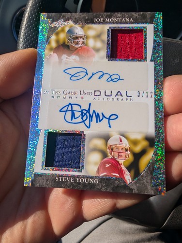 3/12 joe montana and steve young duel game used patch auto