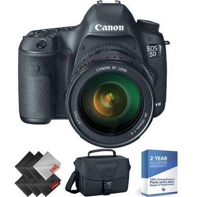 Canon EOS 5D Mark III 22.3MP Digital SLR Camera - Black (with EF L