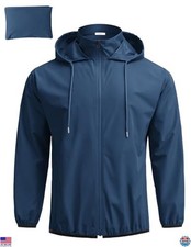 COOFANDY Men's Lightweight Packable Rain Jacket Waterproof Hooded Windbreaker