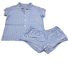 NWT Eberjey Gisele Shortie Short Pajama Set Modal Blend Size L Vista Blue