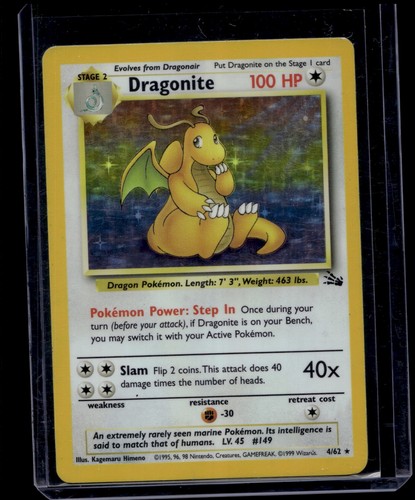 Pokemon TCG Dragonite 4/62 Fossil Holo Rare HP