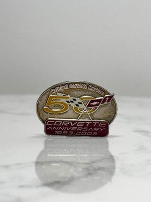 Corvette 50th Anniversary Lapel Pin: Gold Enamel - 1953-2003