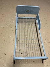 AMSCO BLUE METAL DOLL E BED 18” TOY DOLL BED VINTAGE 1950s
