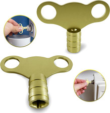 Solid Brass Universal Radiator Bleed Key- 2 Pack, 5Mm Radiator Key for Venting a