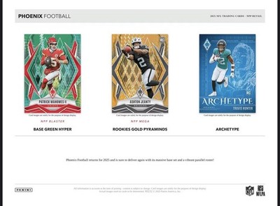 2025 Panini Phoenix Football NFL Trading Cards Mega Box - 4 Lava