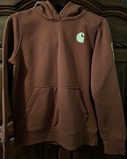 Carhartt Women's Hoodie Small TS0288 Relaxed Fit Midweight Pullover Sleeve Logo
