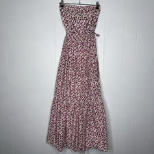 Gap Women’s Floral Strapless Maxi Dress Pink White Size XS