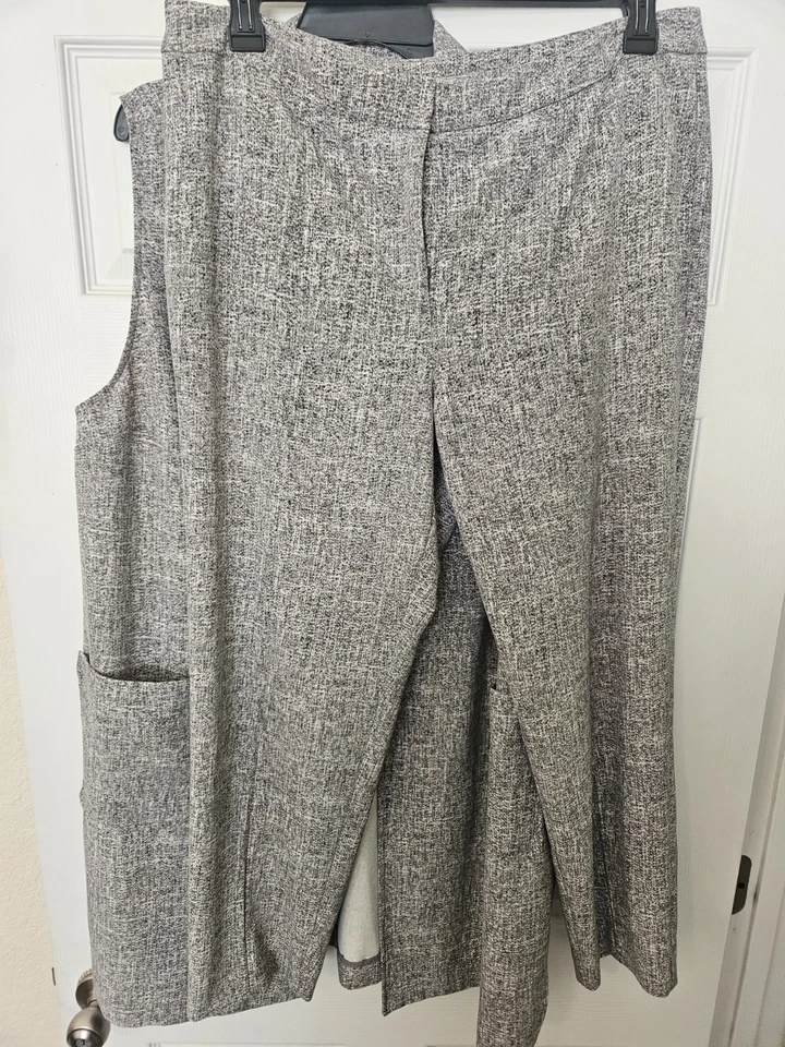 Traje de mujer Alfani talla 14 gris claro conjunto de 2 piezas chaqueta pantalones Foto 3 de 3