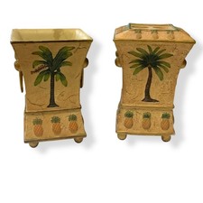Palm Tree Pineapple Tooth Brush Holder  Cup Tropical Decor MCM Y2K