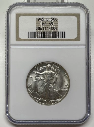 1945-D Walking Liberty Half Dollar NGC MS65 Mint State US Coin Old Holder