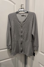 Denim Co Gray Full Size Zip Up Long Sleeve Jacket/Sweatshirt Size 3X Plus