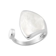 Versatile Mother of Pearl Inlay Open-Ended .925 Sterling Silver Ring