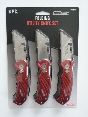 Tool Shop Quick Change Folding Utility Knife Set - 3 Piece